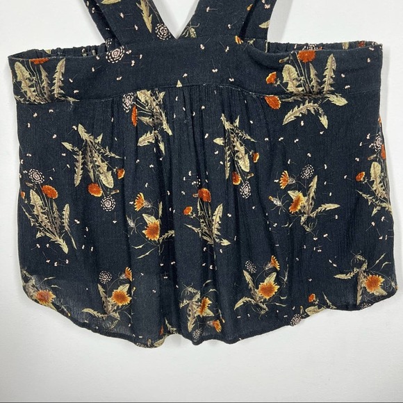 BP Sunflower Floral Cropped Wide Strap Rayon Tank Top Size Medium - Picture 4 of 7